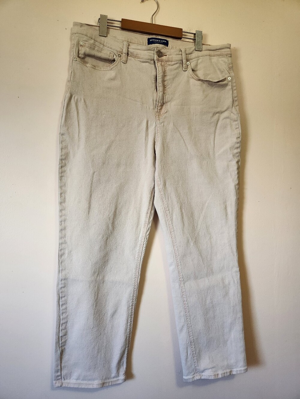 Scotch & Soda Pink High Waist Straight Leg Jeans Size 16 Coastal Chic Minimalist